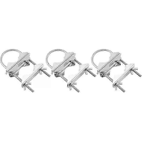 Kit de fixation double pour antenne (3 pièces) avec mâchoires en V et boulons en U, robuste et antirouille, compatible avec les antennes TV et CB - JXLGV (1/5)