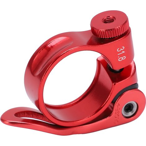 Collier de serrage de tige de selle de vélo en alliage d'aluminium durable et résistant à la corrosion, rouge. (1/5)