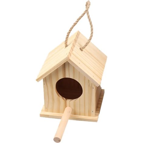 Nid d'oiseau, inodore, spacieux, résistant à la pluie et au soleil, surface lisse, protection, polyvalent, nichoir suspendu en bois, accessoires pour oiseaux (1/5)