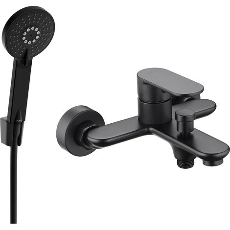 Mexen Milo R40 rubinetto per vasca con set doccia, nero - 7133R40-70 (1/3)