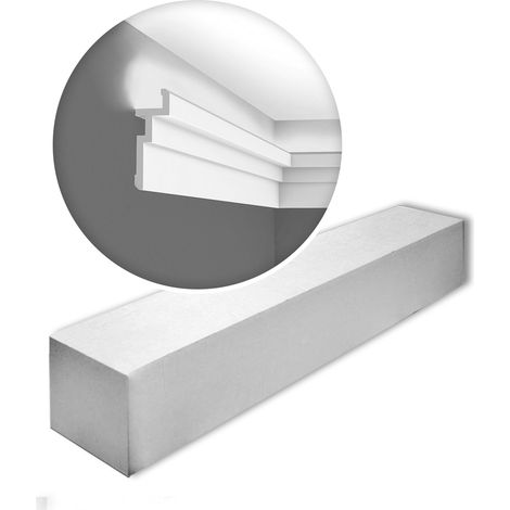 Orac Decor CX196-box MODERN U-STEPS1 Box 12 pieces Cornice moulding Moulding for indirect lighting contemporary design white  24 m