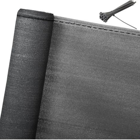 WOLTU Zaunblende Schattiernetz Sichtschutz mit Kabelbinder, Anthrazit anthrazit 2x10m (1/5)