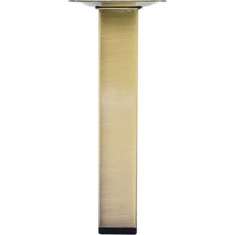 CIME quadratisches Möbelbein, goldfarbener Stahl, unbehandelt, max. Höhe 15 CIME (1/5)