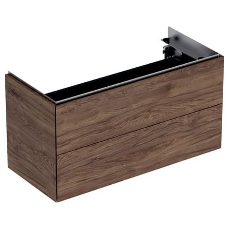 Keramag Meuble sous-lavabo Geberit One, 894x465x396mm, 2 tiroirs, suspendu, 500385, Couleur (avant/corps): Placage noyer américain en bois véritable - 500.385.00.1 (1/5)