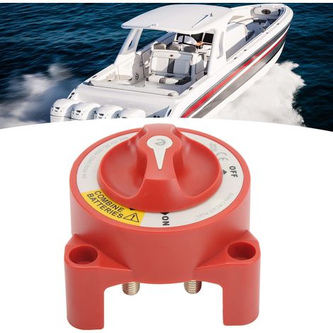 Interrupteur de Batterie 350A Étanche à 4 Bornes avec Bouton Rotatif pour Bateau Camping-car