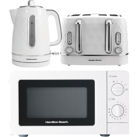 Diamond Kettle, Toaster & Standard Microwave Set, by Hamilton Beach, HBDIAWSM