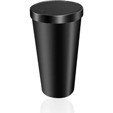Tapa de cubo de basura para coche de 800 ml, impermeable y a prueba de fugas, universal para SUV, camión, salpicadero, caja de almacenamiento interior, color negro. (1/5)