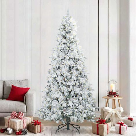 Künstlicher klappbarer Weihnachtsbaum Weiß 240 cm PE und PVC
