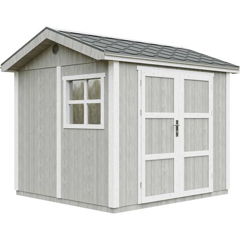Gartenhaus Premium Qualität 5,9 m² - H252x250x294 cm - Aufbau von LP Smartside Panels – mit Boden und Bitumenfliesen – Timbela M913A-TUNDRA GREY (1/5)