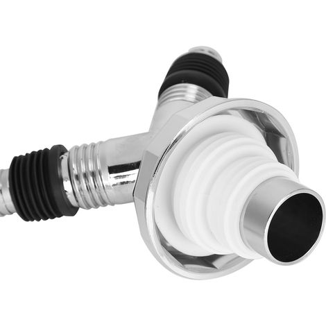 Raccord en Y double usage pour siphon de sol, adaptateur en T, outil d'étanchéité pour machine à laver (raccord en Y avec cache décoratif) (1/5)