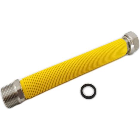 Flessibile acciaio inox giallo mf 1/2 allungabile da 10 a 20cm circa (1/2)