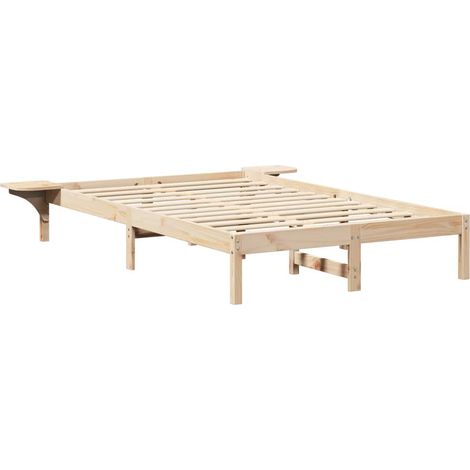Lit double,Lit adulte,Cadre de lit avec tables de chevet Marron 120 x 190 cm Marron CFW6571334 (1/5)