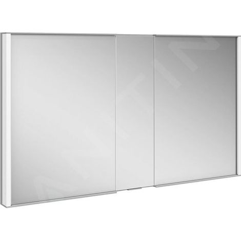 Keuco Royal Match - Armoire miroir avec éclairage LED, encastrable, 1200x700x149 mm, alu elox argenté 12814171311 (1/5)