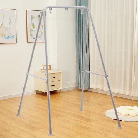 Support de Hamac Pliable, Support de Chaise Hamac Portable, Cadre de Hamac Pliable Robuste pour Intérieur ou Extérieur, Facile à Assembler et à Ranger (Chaise Hamac Non Incluse) - Gris (1/5)