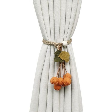 Embrasses de rideaux citrouille d'Halloween, style ferme, sangle réglable, décoratives, fruits et légumes, accessoires pour rideaux (1/5)