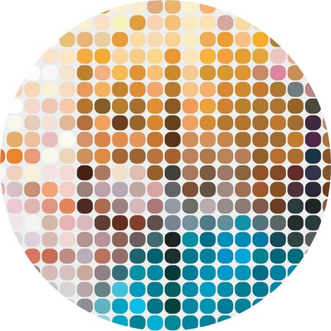 Papier peint intissé auto-adhésif rond  Thème Géométrie colorée - 70 x 70 cm (1/5)