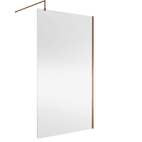 Balterley Wetroom Screen with Support Bar, 1200mm, Brushed Bronze