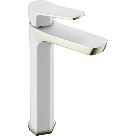Mexen Lerma robinet de lavabo haut, Blanc/Or - 74310-25 (1/2)