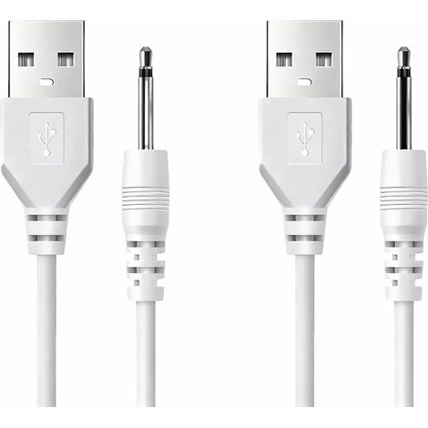 2,5-mm-DC-USB-Ladekabel für Akku-Staubsauger, 100 cm langes Ersatzkabel für schnelles Laden am Computer, Klinkenkabel für Akku und Schnellladung, weiß (1/5)