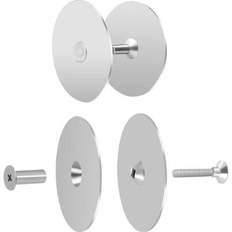 Lot de 2 cache-trous de poignée de porte en acier inoxydable, 6,7 cm (2-5/8 po), argent (1/5)