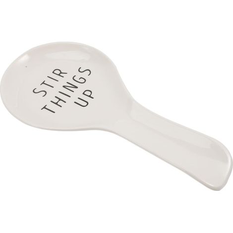 Porte-cuillère en Céramique Blanc Moyen Résistant à L’usure, Repose-cuillère Pratique et Délicat pour Usage Quotidien, Support Ustensiles la Cuisine Stable, Sauces (1/5)