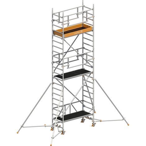 Layher Rollgerüst ZIFA P2 Safety Plus mit Doppelgeländer und ausziehbaren Gerüststützen 6,61m AH (1/3)
