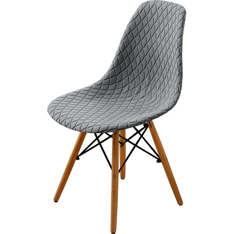 Housses de chaise de style nordique, ensemble de 4 pièces, imperméables, amovibles, lavables, housses de chaise élastiques universelles, adaptées à la décoration de la cuisine et de la maison (gris cl