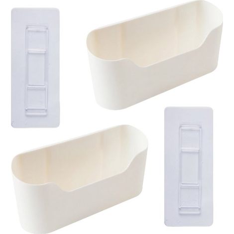 Lot de 2 boîtes de rangement autocollantes pour placards de cuisine, 23,4 x 6,8 x 10,8 cm – Matériau PP, multifonctionnelles pour la cuisine, la salle de bain et le salon (1/5)
