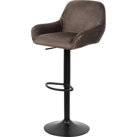 Tabouret de bar, hauteur réglable, rotatif, Marron (1/2)