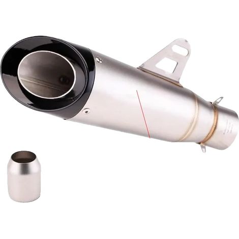 Silenciador de escape, ajuste universal, acero inoxidable duradero, 2 capas, 51 mm, silenciador (1/2)
