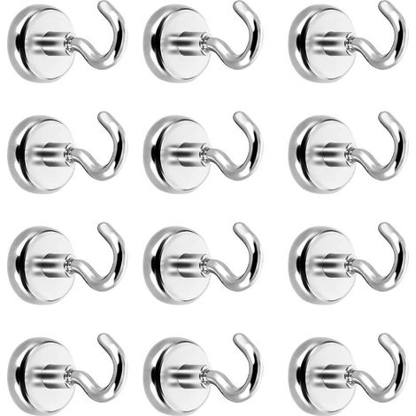 Langray – Crochets Magnétiques 16 mm – Aimant Néodyme 5,5 kg – Pack de 12 pour Fixation sur Surfaces Métalliques – Usage Professionnel (1/5)