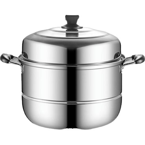 Marmite Double Paroi - Acier Inoxydable 18/10 - Pour Cuisinière Induction Et Gaz - Idéale Pour Cuire À La Vapeur, Faire Des Soupes Ou Rôtir Du Pain - 1 Pièce