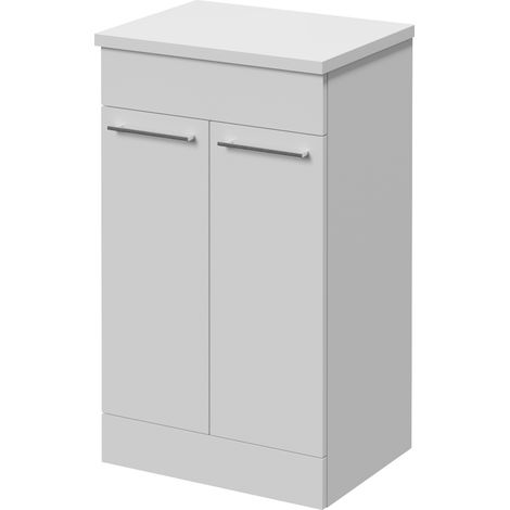 Napoli 390 Gloss White 500mm 2 Door Vanity Unit for Countertop Basins - 500mm - Chrome 160mm Handle
