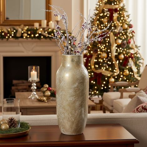 Vaso in terracotta color champagne da h 52 cm (1/4)