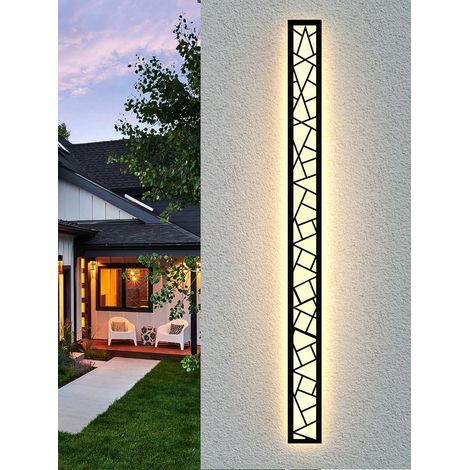 LED Longue Applique Murale Ip67 Étanche Applique Villa Intérieur Extérieur Longue Appliques Anthracite Longue Appliques Extérieur Jardin Appliques Longue MuralesTerrasse-60CM,Lumière chaude