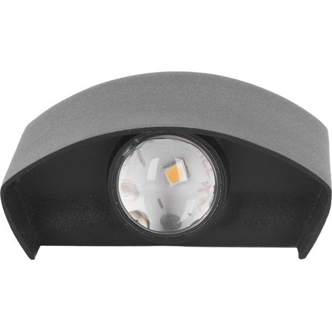 Applique murale LED étanche et décorative en alliage d'aluminium noir pour extérieur, lumière blanche 110-265 V (1/5)