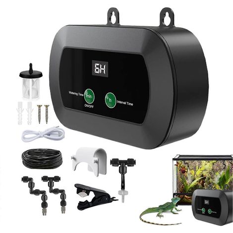 Diffuseur de brume pour reptiles avec minuterie pour terrarium, buses de brumisation à 360 degrés pour amphibiens et reptiles, flexible, orientable, pour chambre (1/5)