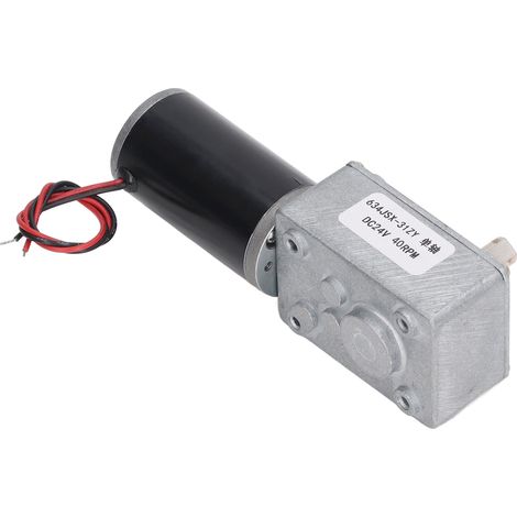 Moteur à engrenages à vis sans fin autobloquant 24 V CC, réversible, à arbre unique, 634JSX 31ZY, 40 tr/min (1/5)