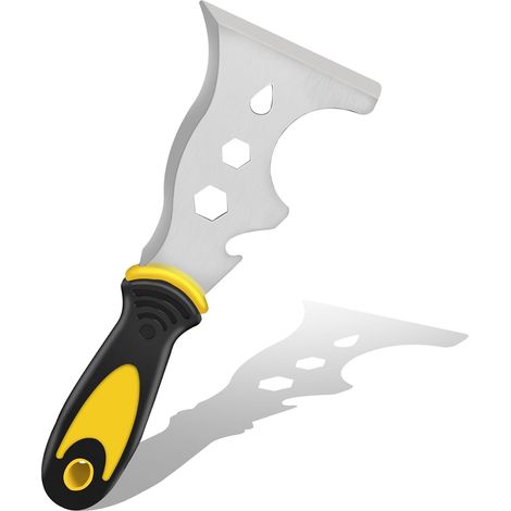 Outils bricolage multifonction 13-en-1 en acier inoxydable Couteau à enduire, retrait peinture, nettoyage, clé, etc. Pour entretien maison (1/4)