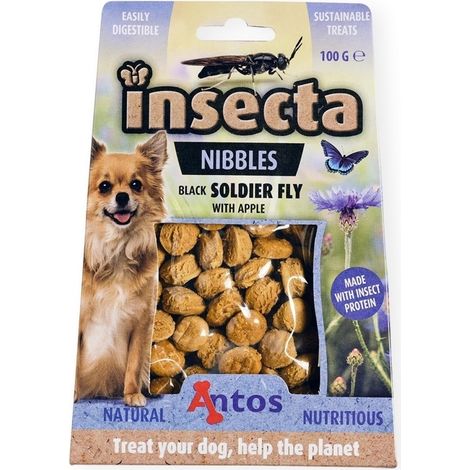 Snack para Perros Insecta Nibbles - Soldado Negro Vuela en Manzana - 100g  Oferta exclusiva (1/5)