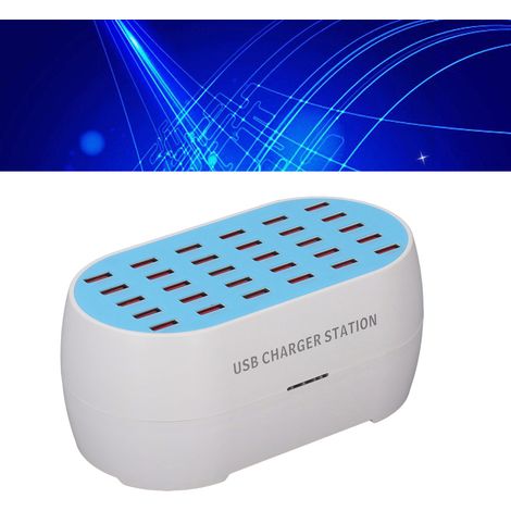 WLX-830 30-Port-Schnellladegerät, Neues Mehrfachladegerät, Intelligentes Schnellladen, Hochleistungs-Mehrfachsteckdose zum Laden mehrerer Geräte mit LED-Anzeige (Europäischer Standard) (1/5)