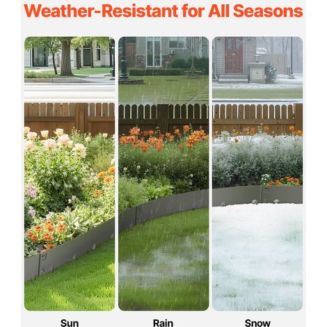 Bordure de Jardin en Acier - Lot de 5 Bordures Paysagères en (1/5)