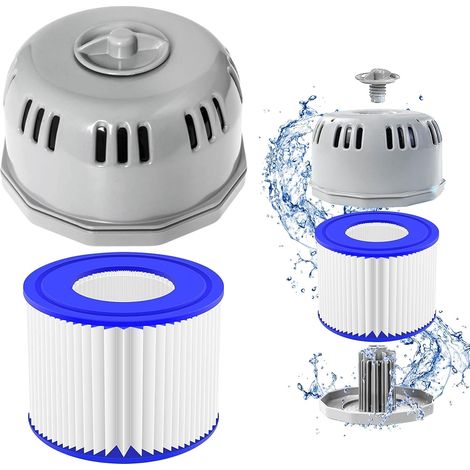 Alloggiamento filtro per Lay-Z-Spa – Porta cartuccia per la pulizia della piscina, coperchio e alloggiamento per il sistema di filtraggio della spa, alloggiamento doppio filtro Bestway Lay-Z-Spa per L (1/5)