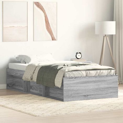 Bettgestell Grau Sonoma 100x200 cm