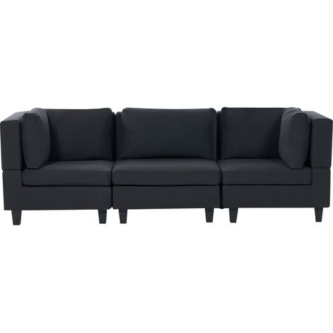 Modulsofa 3-Sitzer UNSTAD Stoff Schwarz