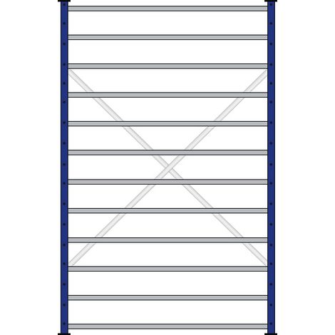 BRB Fächerregal mit 12 Böden, kunststoffbeschichtet, BxTxH 1270x415x2 mm