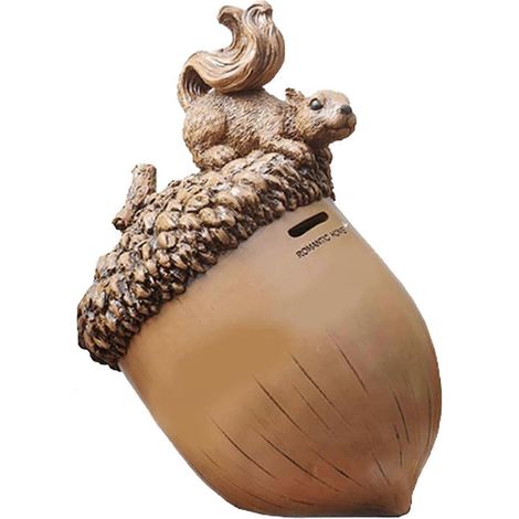 Tirelire écureuil en résine, tirelire écureuil de jardin mignonne, tirelire décorative écureuil, tirelire écureuil sculptée, incassable et de qualité supérieure, idéale pour un anniversaire. (1/5)