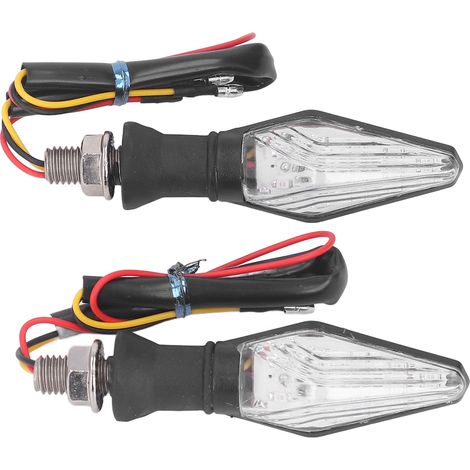Clignotants Moto 12V LED Bleu Jaune Double Face 2 Pièces Indicateurs Noirs (1/5)