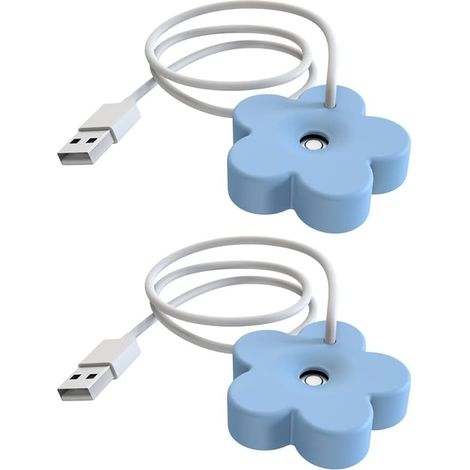 CCYKXA Set aus 2 kleinen, blütenförmigen Tisch-Luftbefeuchtern, tragbarer USB-Wasserzerstäuber mit 8-Stunden-Timer für feinen Nanonebel und leisen Betrieb
