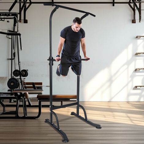 Tour d'Entraînement Sportif Multifonction - Station de Tractions et Dips Réglable pour Musculation à Domicile (1/5)